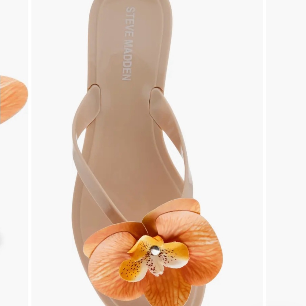 Steve Madden Beige and Orange Floral Sandals